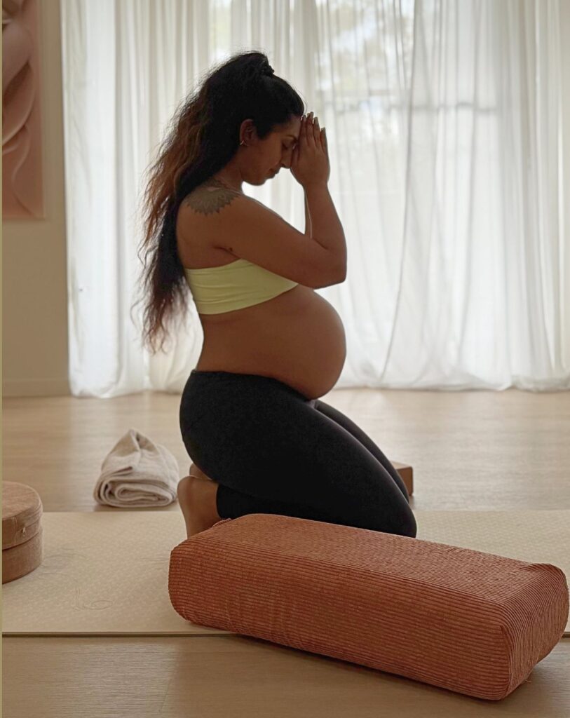Prenatal Yoga Prayer Pose